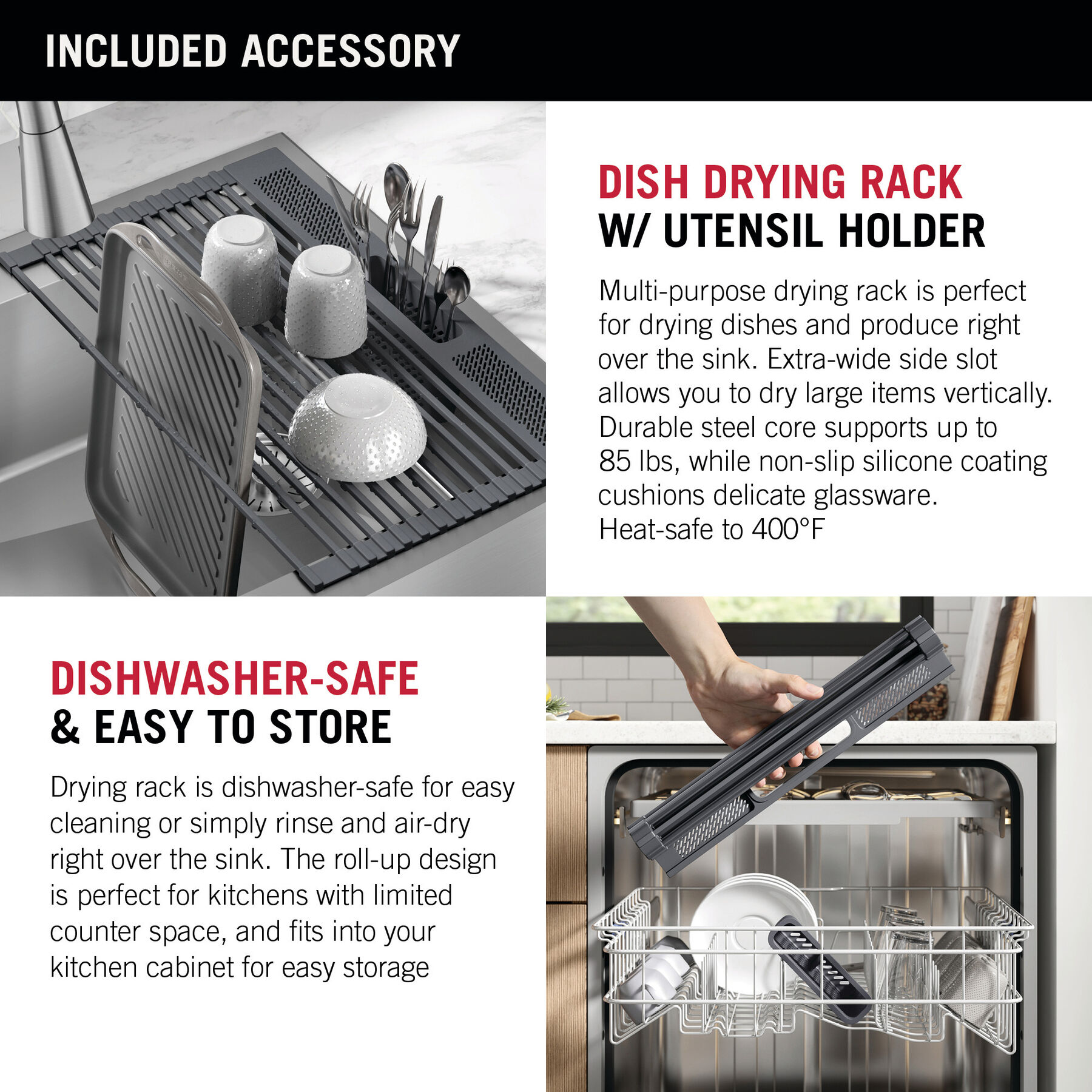 33” Retrofit Farmhouse Apron Front 16 Gauge Stainless Steel Single Bowl Kitchen Sink for Undermount / Drop-In Installation with Accessories, image 2